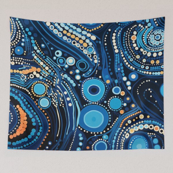 Item preview, Aboriginal Inspired Dot Art - Blue Water Hubs designed and sold by GrinGalore.