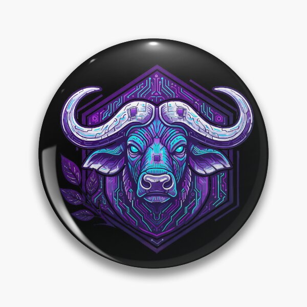 Item preview, Cyber Buffalo Tech Art - Futuristic Neon Circuit African Bull Illustration designed and sold by AbulailArt.