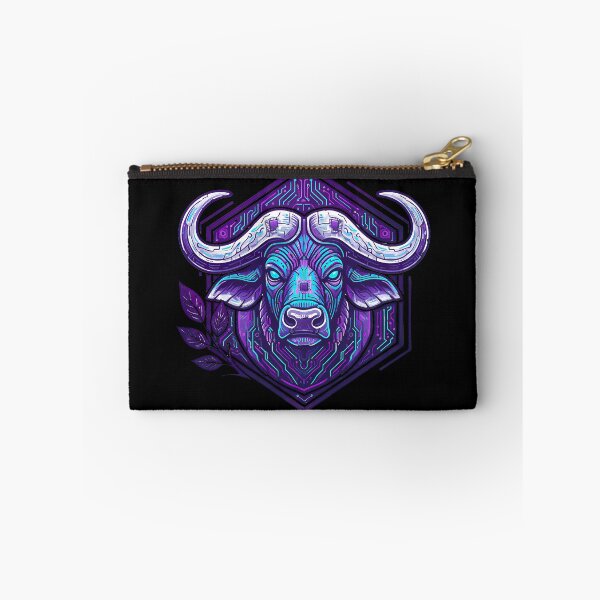 Item preview, Cyber Buffalo Tech Art - Futuristic Neon Circuit African Bull Illustration designed and sold by AbulailArt.