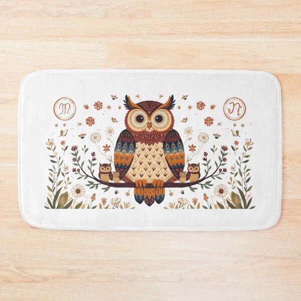 Item preview, Nordic Folk Art Owl Family designed and sold by Happy4uuuu.
