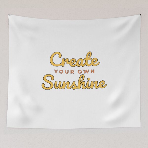 Item preview, Create Your Own Sunshine – Motivational Typography Quote, Aesthetic Positive Vibes Design, Cute Handwritten Script Art designed and sold by Velmora Studio.