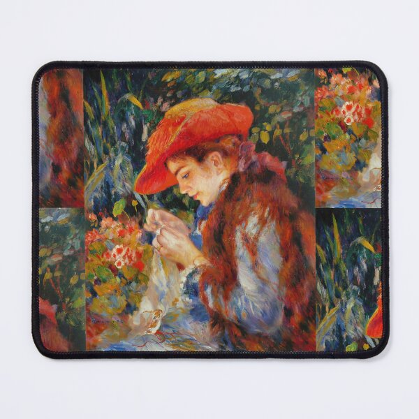 Item preview, Marie Therese Durand Ruel Sewing by Pierre Auguste Renoir: Impressionist Wall Art designed and sold by artofuniverse.