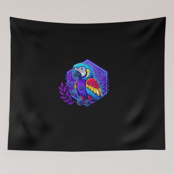 Item preview, Cyber Parrot Tech Art - Futuristic Neon Circuit Macaw Illustration designed and sold by AbulailArt.