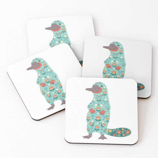 Item preview, Whimsical Floral Folk Art Cute Platypus – Scandinavian Folk Art by heidiannemorris © designed and sold by FOLK ART FUSION by heidiannemorris.