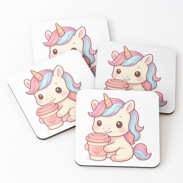 Item preview, Cute kawaii unicorn with coffee designed and sold by Agu210.