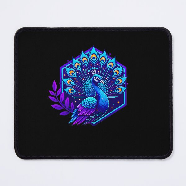 Item preview, Cyber Peacock Tech Art - Futuristic Neon Circuit Bird Illustration designed and sold by AbulailArt.