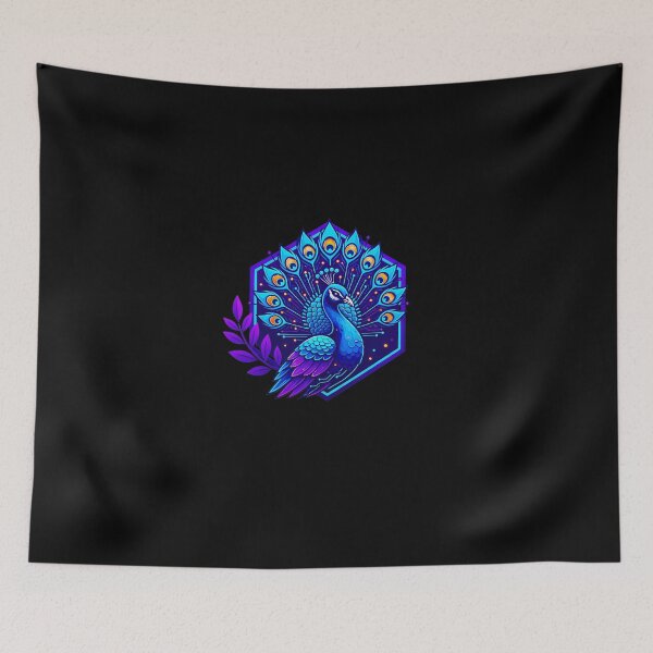 Item preview, Cyber Peacock Tech Art - Futuristic Neon Circuit Bird Illustration designed and sold by AbulailArt.