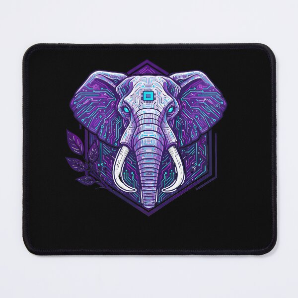 Item preview, Cyber Elephant Tech Art - Futuristic Neon Circuit African Elephant Illustration designed and sold by AbulailArt.