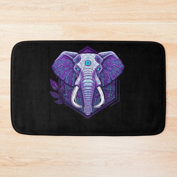 Item preview, Cyber Elephant Tech Art - Futuristic Neon Circuit African Elephant Illustration designed and sold by AbulailArt.