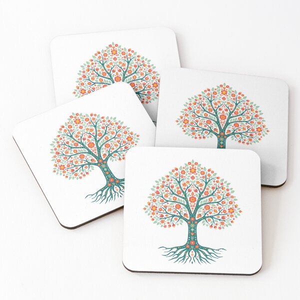 Item preview, Floral Folk Art Tree of Life Symbol – Scandinavian Folk Art by heidiannemorris © designed and sold by FOLK ART FUSION by heidiannemorris.