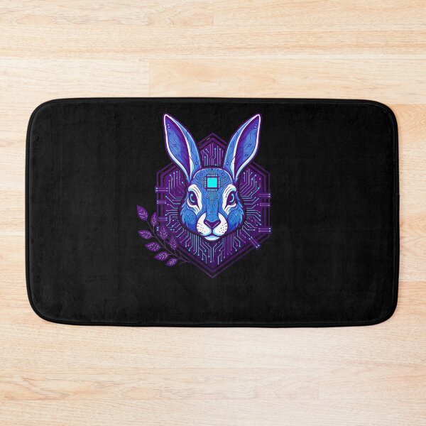 Item preview, Cyber Rabbit Tech Art - Futuristic Neon Circuit Hare Illustration designed and sold by AbulailArt.