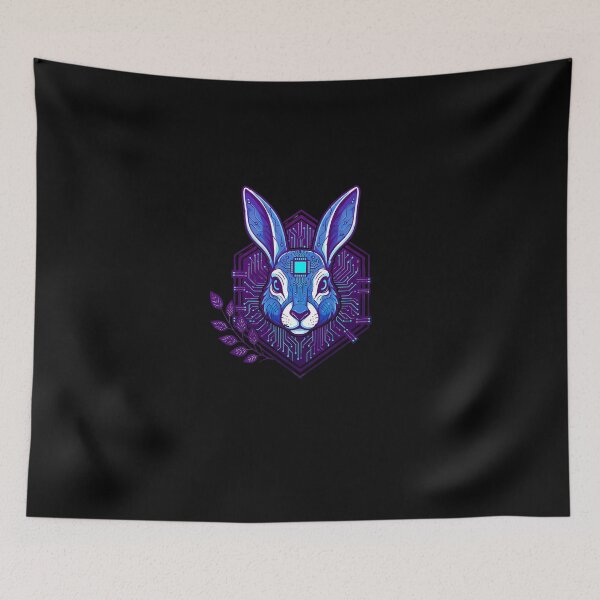 Item preview, Cyber Rabbit Tech Art - Futuristic Neon Circuit Hare Illustration designed and sold by AbulailArt.