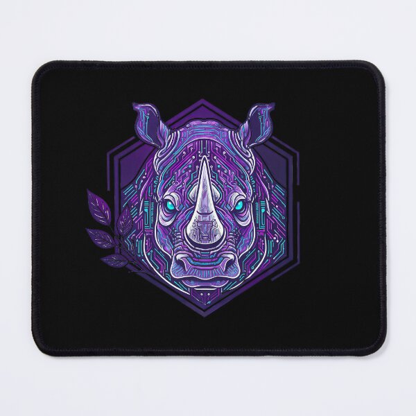 Item preview, Cyber Rhino Tech Art - Futuristic Neon Circuit Rhinoceros Illustration designed and sold by AbulailArt.
