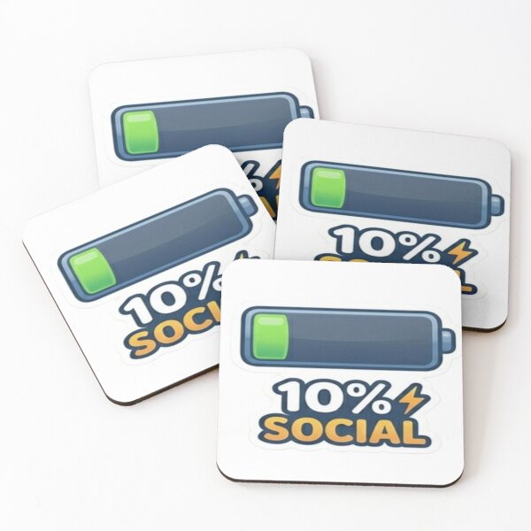 Item preview, 10% Social Battery Sticker – Low Energy Introvert Funny Design designed and sold by Velora Design .