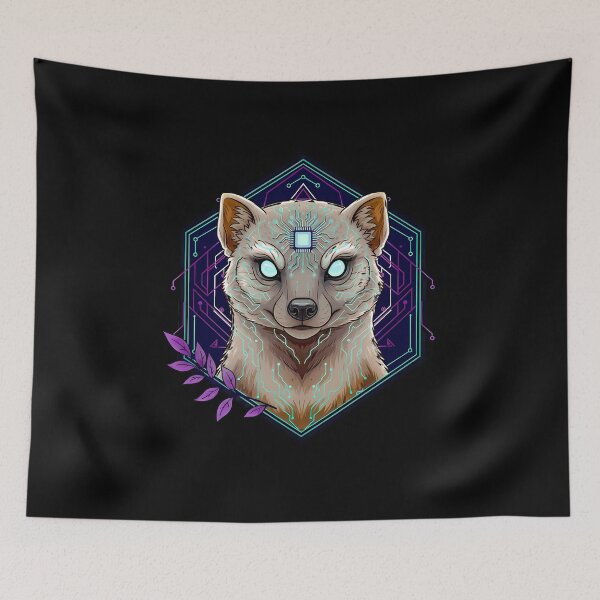 Item preview, Cyber Mongoose Tech Art - Futuristic Neon Circuit Mongoose Illustration designed and sold by AbulailArt.