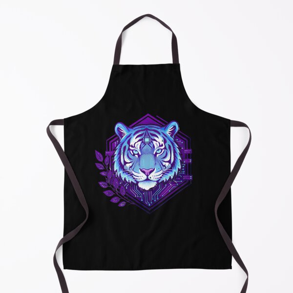 Item preview, Cyber Siberian Tiger Art - Futuristic Neon Circuit Apex Predator Illustration designed and sold by AbulailArt.
