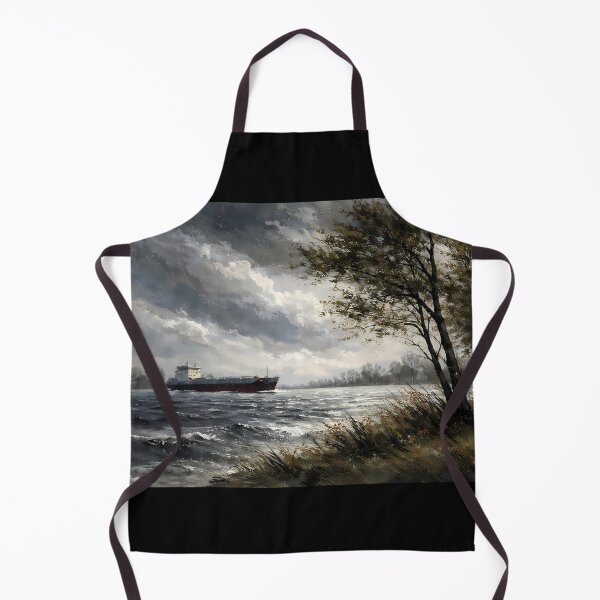 Item preview, Stormy River with Passing Ship designed and sold by cuprum.