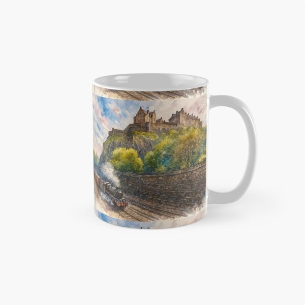 Item preview, Steaming past Edinburgh Castle, Scotland Watercolour designed and sold by davidelder.