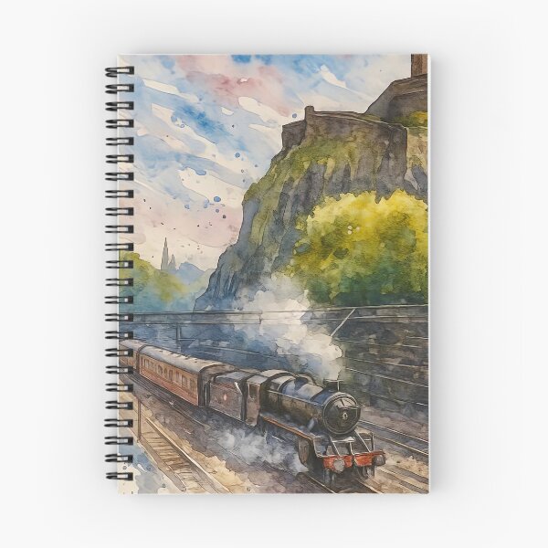 Item preview, Steaming past Edinburgh Castle, Scotland Watercolour designed and sold by davidelder.