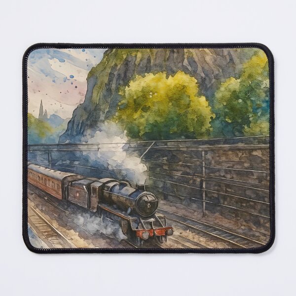 Item preview, Steaming past Edinburgh Castle, Scotland Watercolour designed and sold by davidelder.