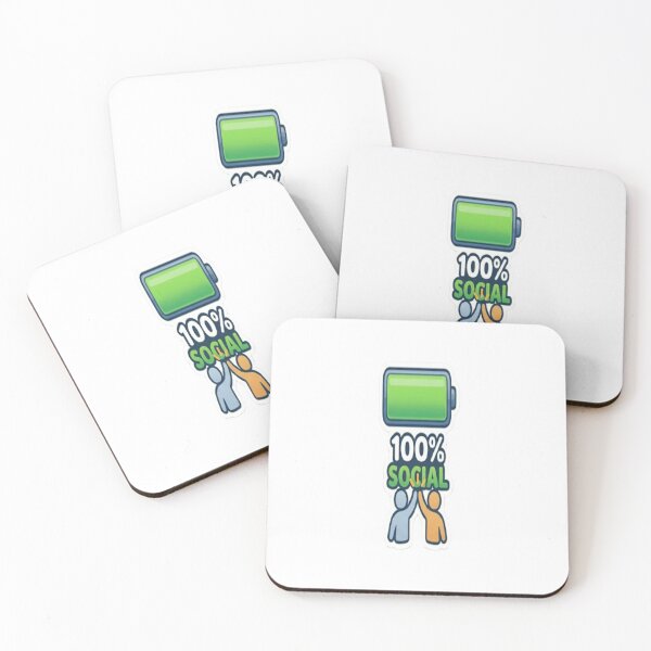 Item preview, 100% Social Battery Sticker – Full Energy Mood Funny Design designed and sold by Velora Design .