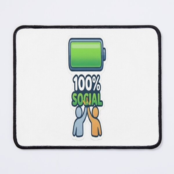 Item preview, 100% Social Battery Sticker – Full Energy Mood Funny Design designed and sold by Velora Design .