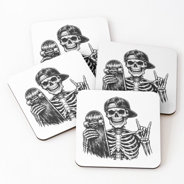 Item preview, Skater Skeleton with Skateboard – Cool Streetwear Skull Rock Design designed and sold by timizar.