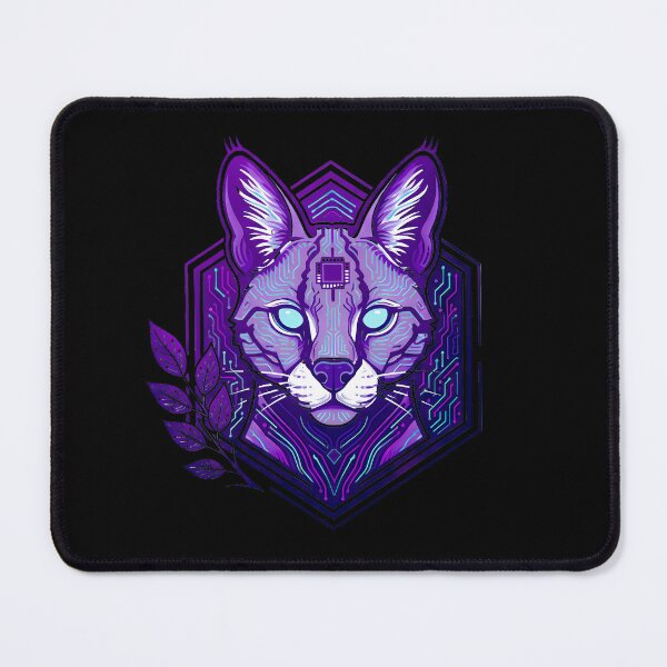Item preview, Cyber Serval Tech Art - Futuristic Neon Circuit Wild Cat Illustration designed and sold by AbulailArt.