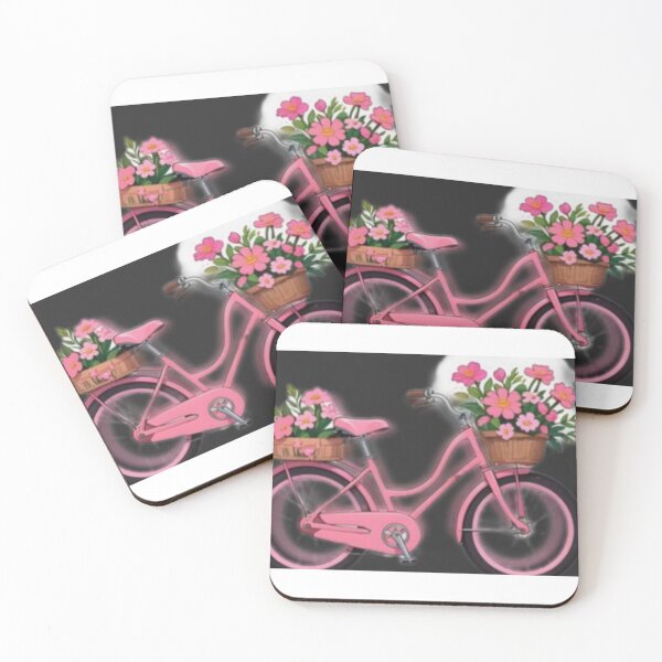 Item preview, Princess Pink Bicycle Design | Cute Aesthetic Girl Bike with Flowers | Girly Floral Bicycle Art designed and sold by PixelVibe Art.