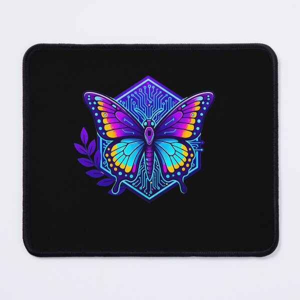 Item preview, Cyber Butterfly Tech Art - Futuristic Neon Circuit Insect Illustration designed and sold by AbulailArt.