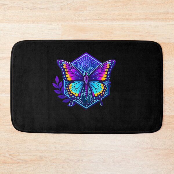 Item preview, Cyber Butterfly Tech Art - Futuristic Neon Circuit Insect Illustration designed and sold by AbulailArt.
