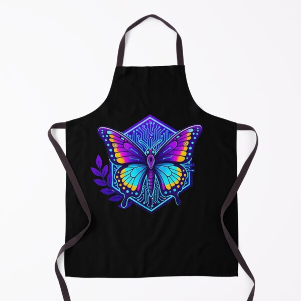 Item preview, Cyber Butterfly Tech Art - Futuristic Neon Circuit Insect Illustration designed and sold by AbulailArt.