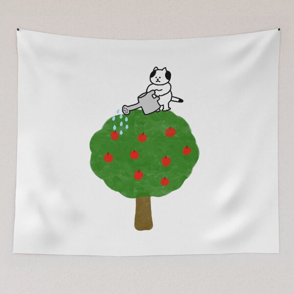 Item preview, a Cat watering the tree on the tree designed and sold by superbaechoo.