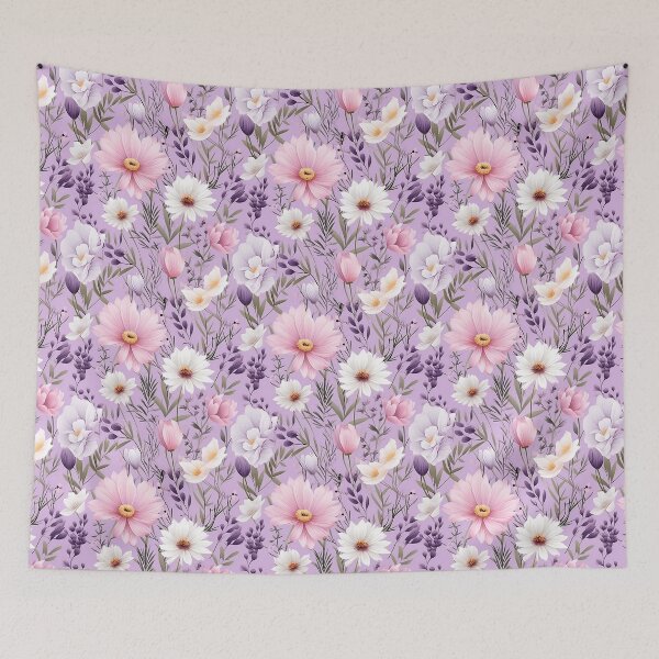 Item preview, Purple Floral Pattern – Soft Daisy Garden Design designed and sold by SunnyBunnyWorks.