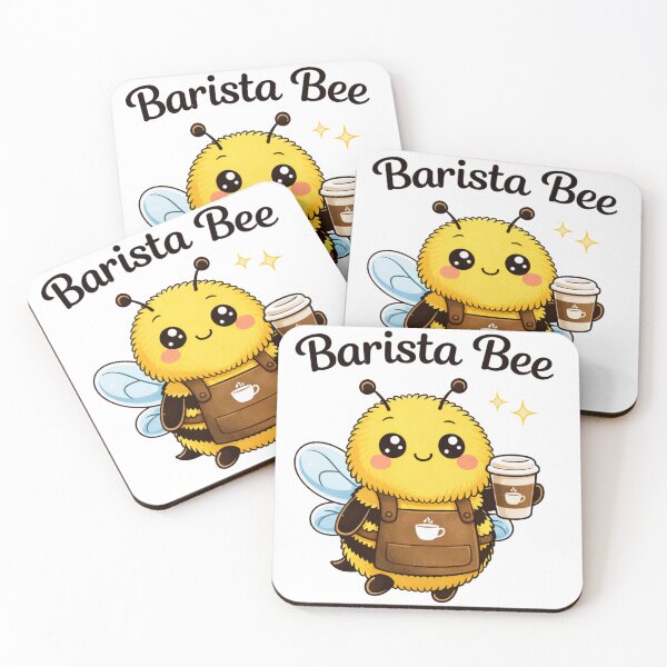 Item preview, Barista Bee Cute Bee Design | Kawaii Coffee Lover Gift | Bee Barista Illustration designed and sold by PurpleJelly.