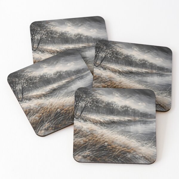 Item preview, Winter Landscape by a Calm River designed and sold by cuprum.