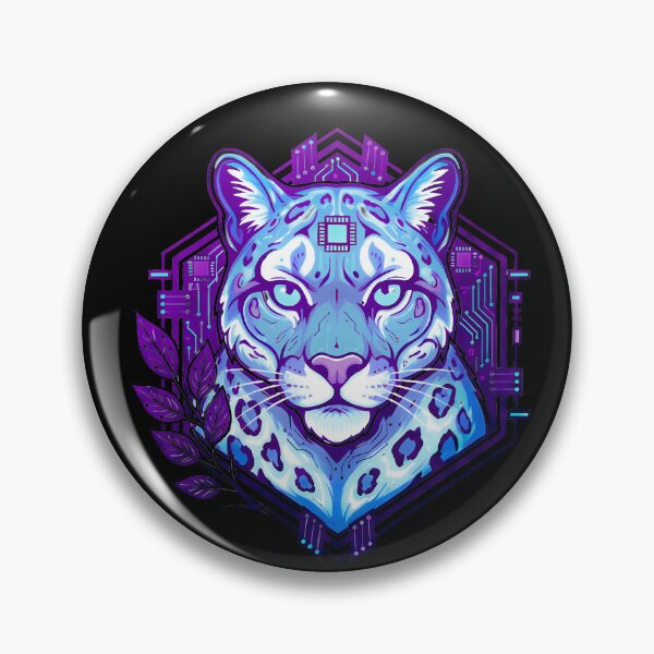 Item preview, Cyber Arabian Leopard Art - Futuristic Neon Circuit Rare Big Cat Illustration designed and sold by AbulailArt.