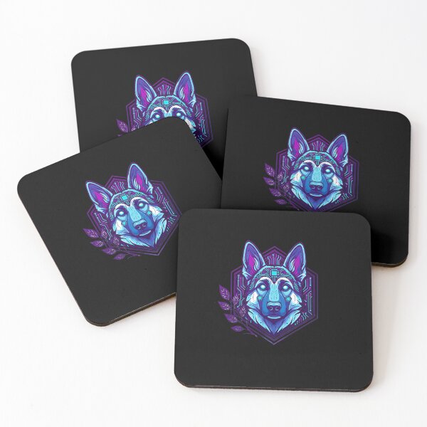 Item preview, Cyber German Shepherd Art - Futuristic Neon Circuit K9 Dog Illustration designed and sold by AbulailArt.