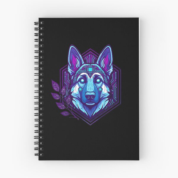 Item preview, Cyber German Shepherd Art - Futuristic Neon Circuit K9 Dog Illustration designed and sold by AbulailArt.