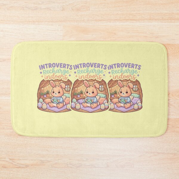 Item preview, Introverts Recharge Indoors Cute Easter Bunny Gamer Spring Design designed and sold by Quiet Mode Studio.