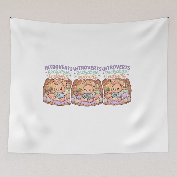 Item preview, Introverts Recharge Indoors Cute Easter Bunny Gamer Spring Design designed and sold by Quiet Mode Studio.