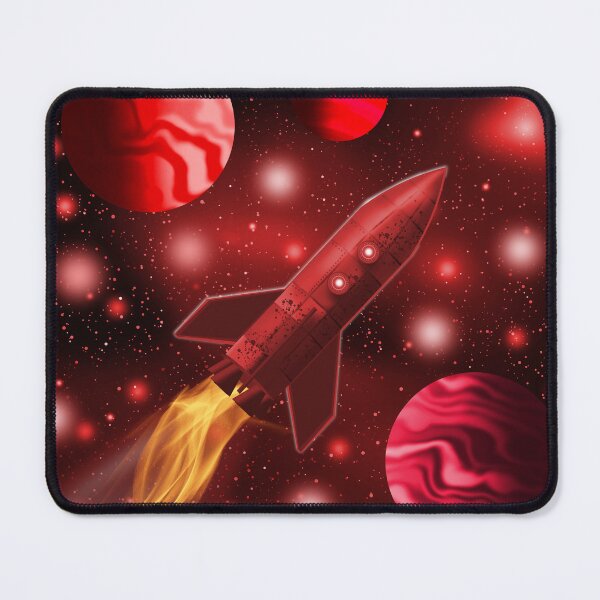 Item preview, Red Rocket Ship in Space designed and sold by Andrew Hitchen.