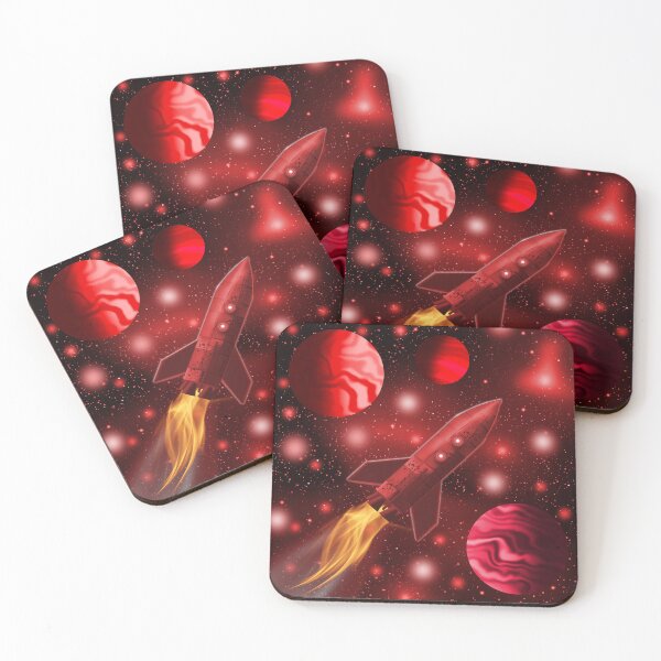 Item preview, Red Rocket Ship in Space designed and sold by Andrew  Hitchen.