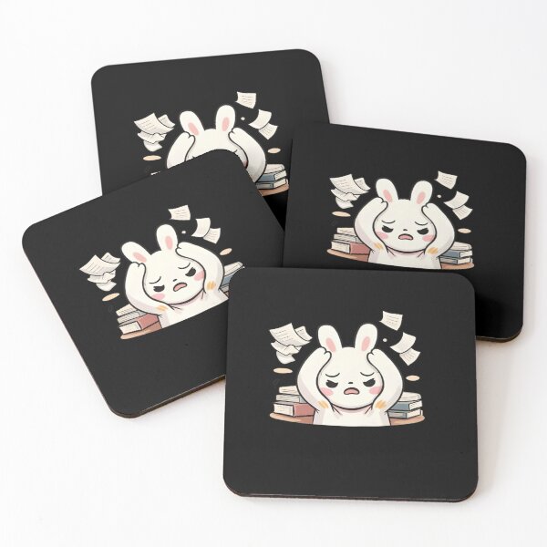 Item preview, Adorable Kawaii Stressed Bunny: Exploding with Homework designed and sold by Trendora90.