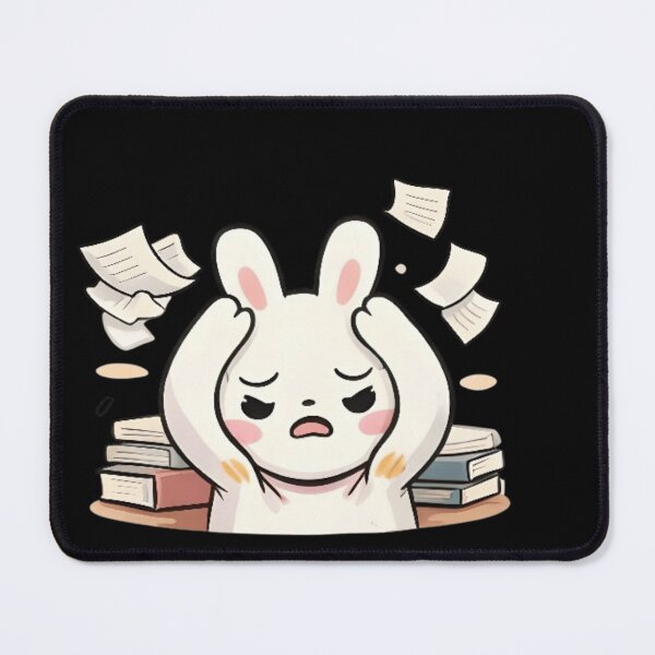 Item preview, Adorable Kawaii Stressed Bunny: Exploding with Homework designed and sold by Trendora90.