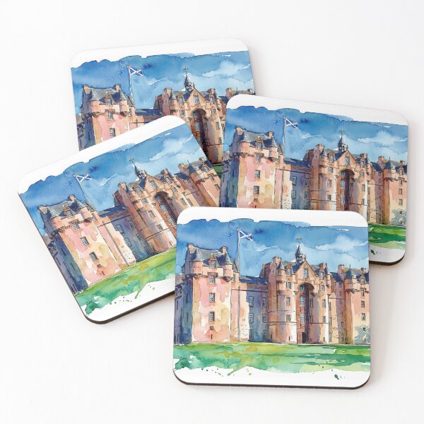 Item preview, Watercolour illustration of Fyvie Castle, Aberdeenshire, Scotland designed and sold by davidelder.