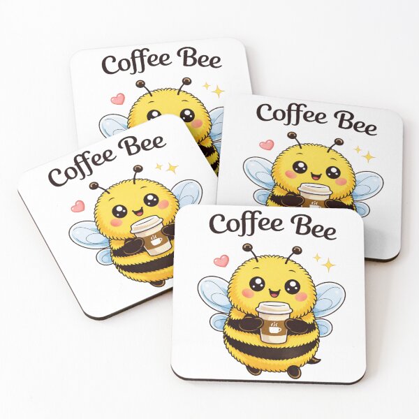 Item preview, Coffee Bee Cute Bee Design | Kawaii Coffee Lover Gift | Cute Bumblebee with Coffee designed and sold by PurpleJelly.