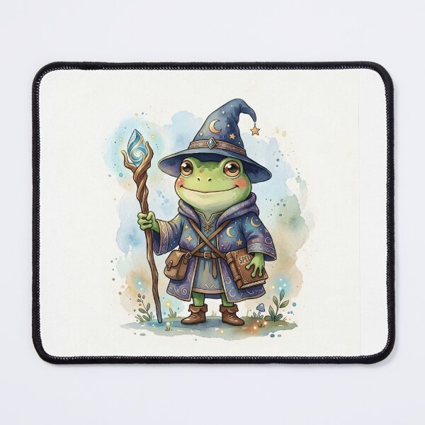 Item preview, Frog Wizard - Cute Watercolor Magic Spell Illustration designed and sold by WowDezign.