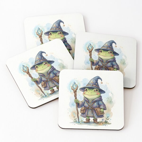 Item preview, Frog Wizard - Cute Watercolor Magic Spell Illustration designed and sold by WowDezign.
