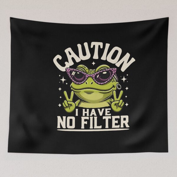 Item preview, Caution Frog No Filter Funny designed and sold by TshirtsOnline-.